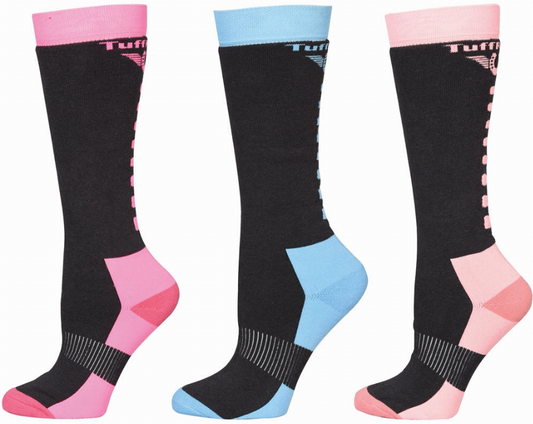 TuffRider Ladies Neon Winter Thermal Knee Hi Socks - 3 Pack - offthespeed