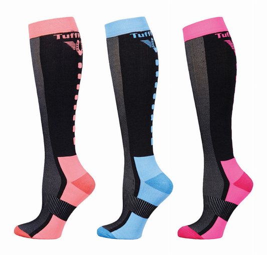 TuffRider Ladies Ventilated Knee Hi Socks - 3 Pack - offthespeed
