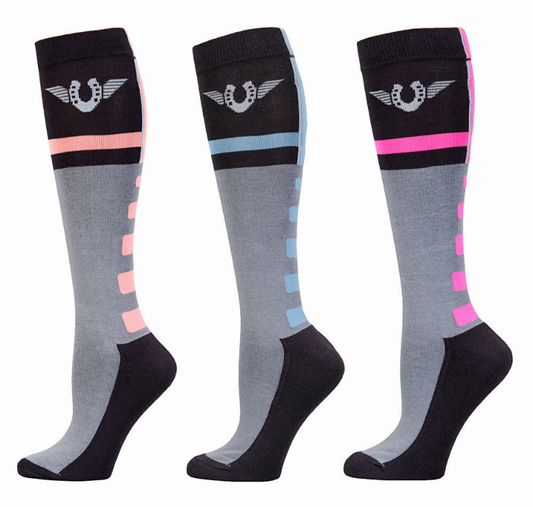 TuffRider Ladies Impulsion Knee Hi Socks - 3 Pack - offthespeed