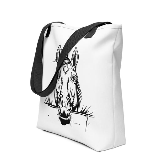 Tote bag- Peeking Horse 13 - offthespeed