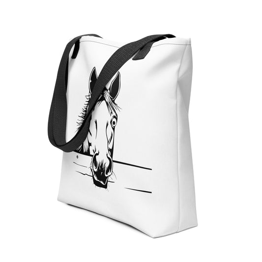Tote bag- Peeking Horse 14 - offthespeed