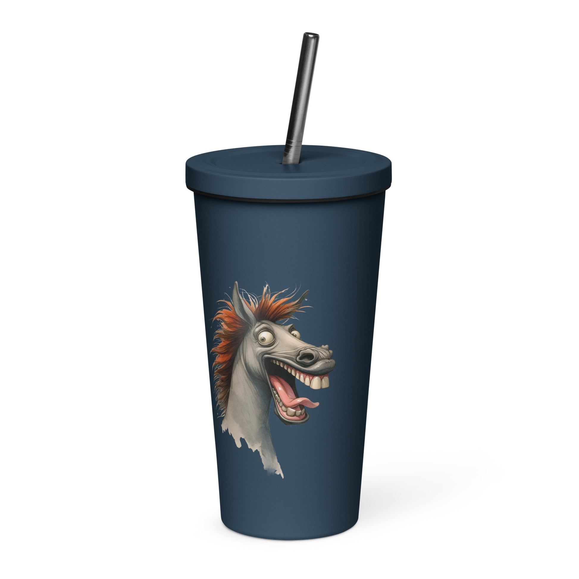 Insulated tumbler with a straw- Crazy Horse 20 - offthespeed
