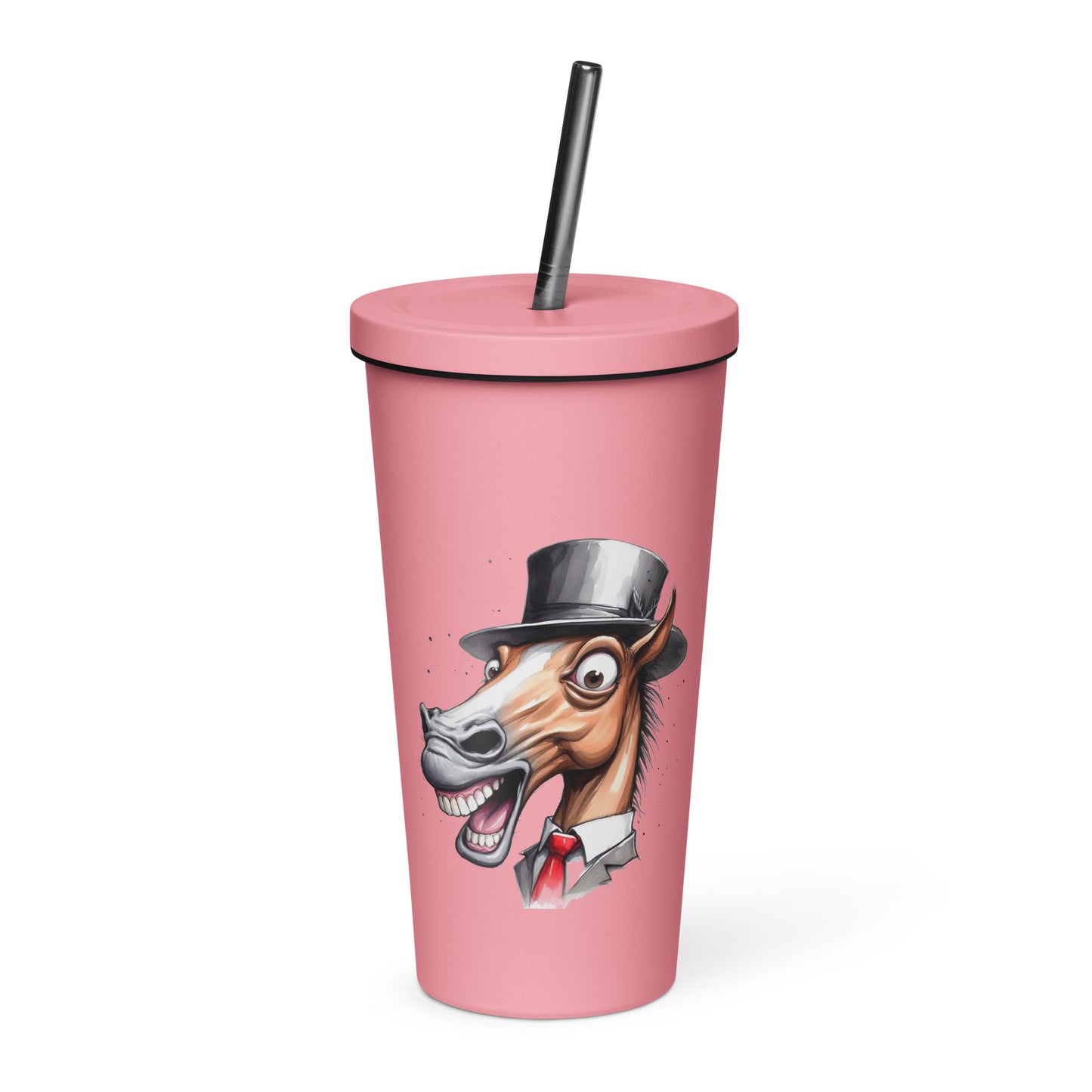 Insulated tumbler with a straw- Crazy Horse 5 - offthespeed