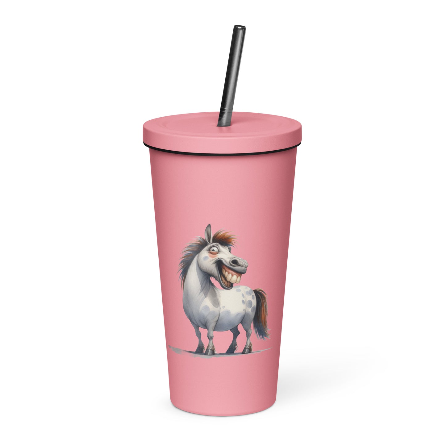 Insulated tumbler with a straw- Crazy Horse 31 - offthespeed