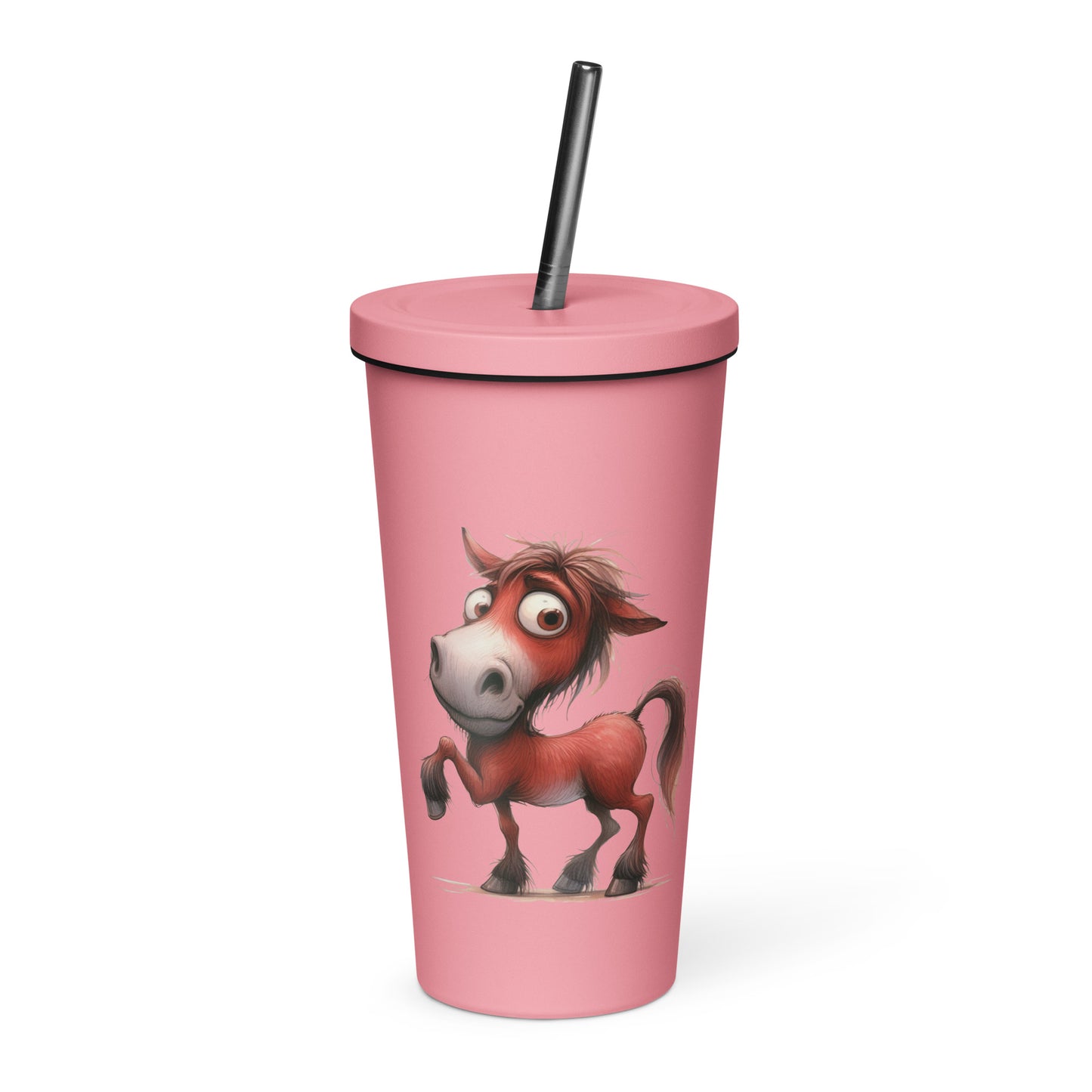 Insulated tumbler with a straw- Crazy Horse 32 - offthespeed