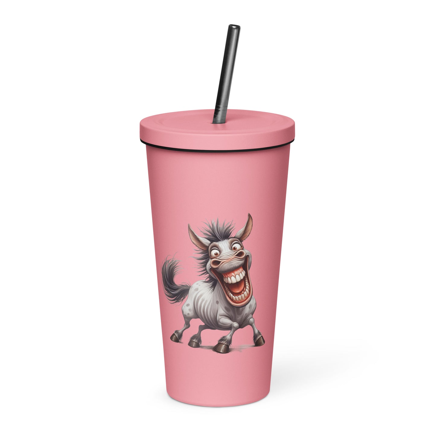 Insulated tumbler with a straw- Crazy Horse 39