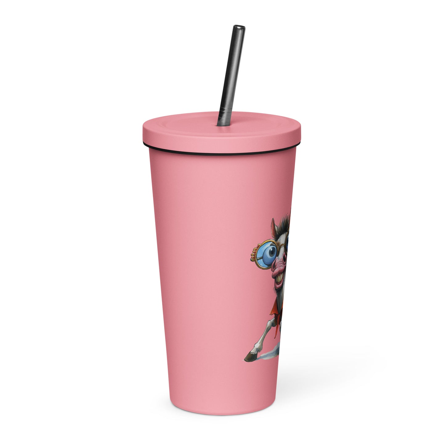 Insulated tumbler with a straw- Crazy Horse 4 - offthespeed