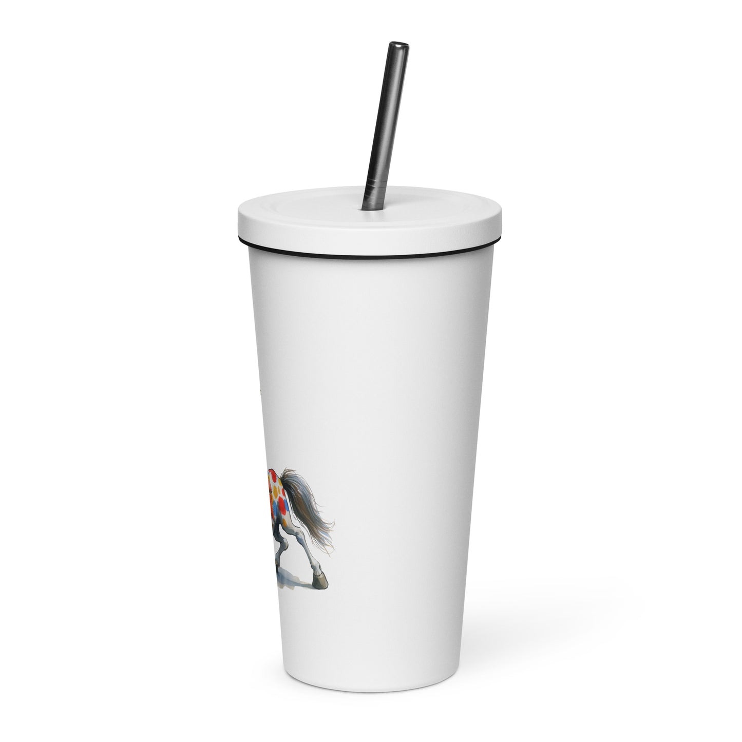 Insulated tumbler with a straw- Crazy Horse 4 - offthespeed