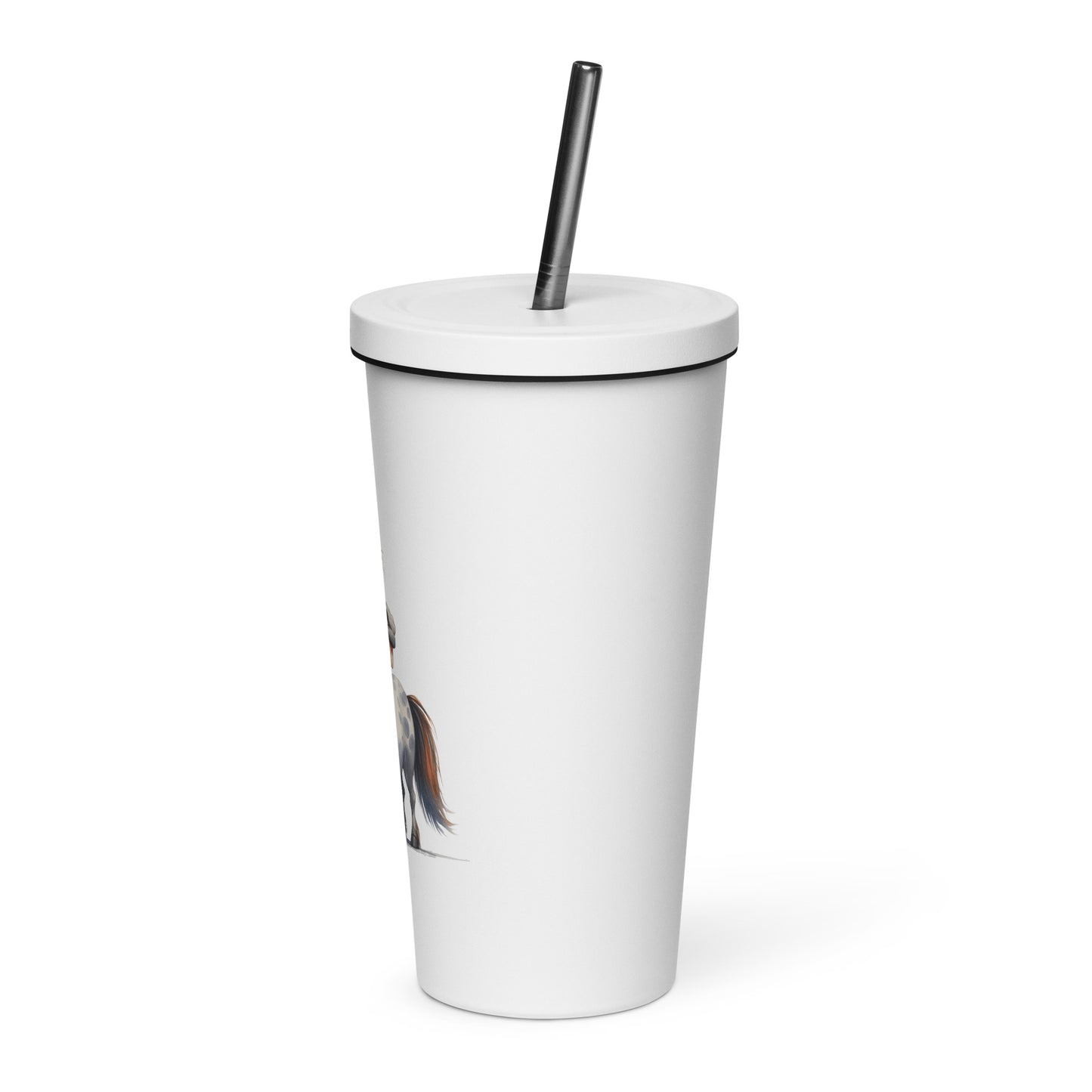 Insulated tumbler with a straw- Crazy Horse 31 - offthespeed