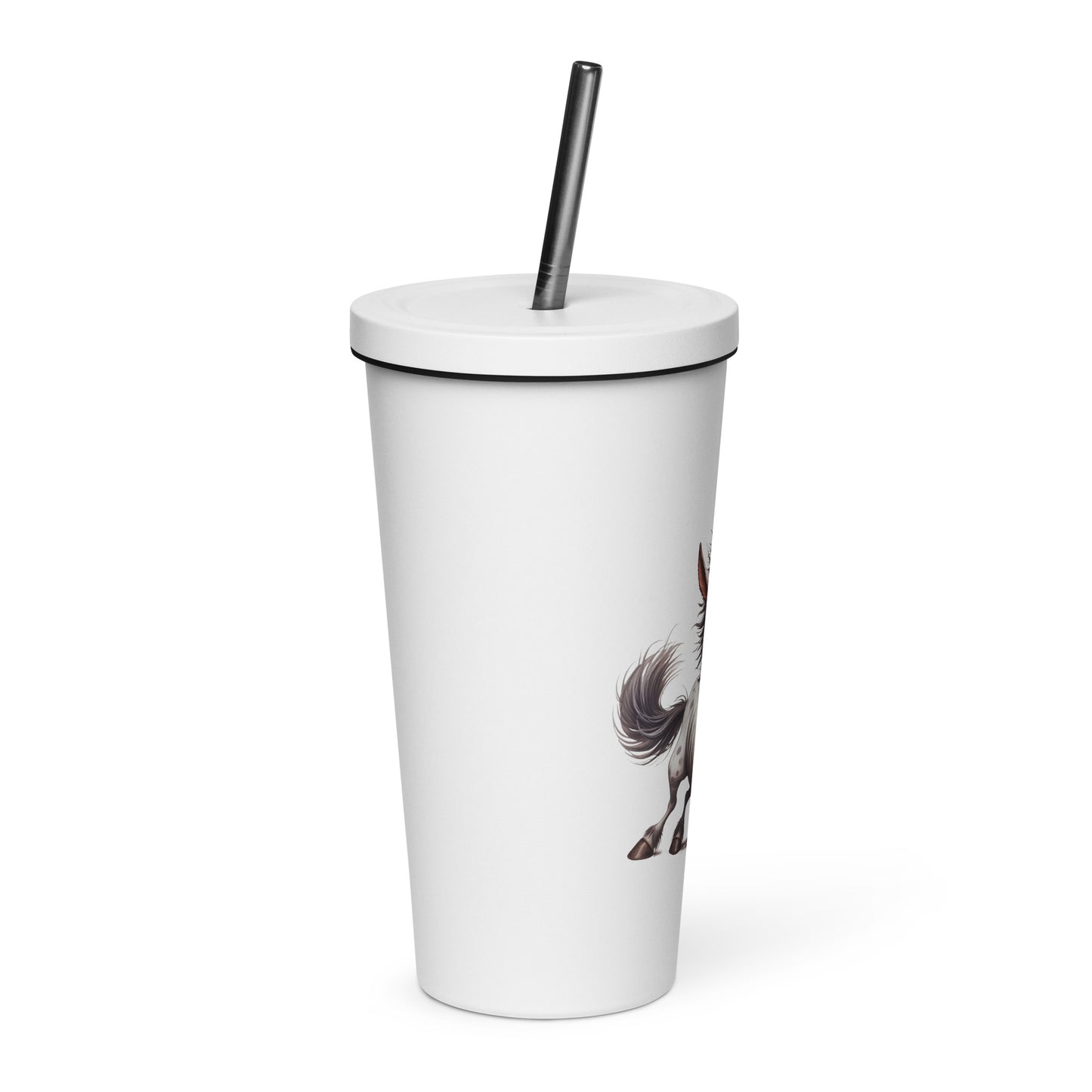 Insulated tumbler with a straw- Crazy Horse 39