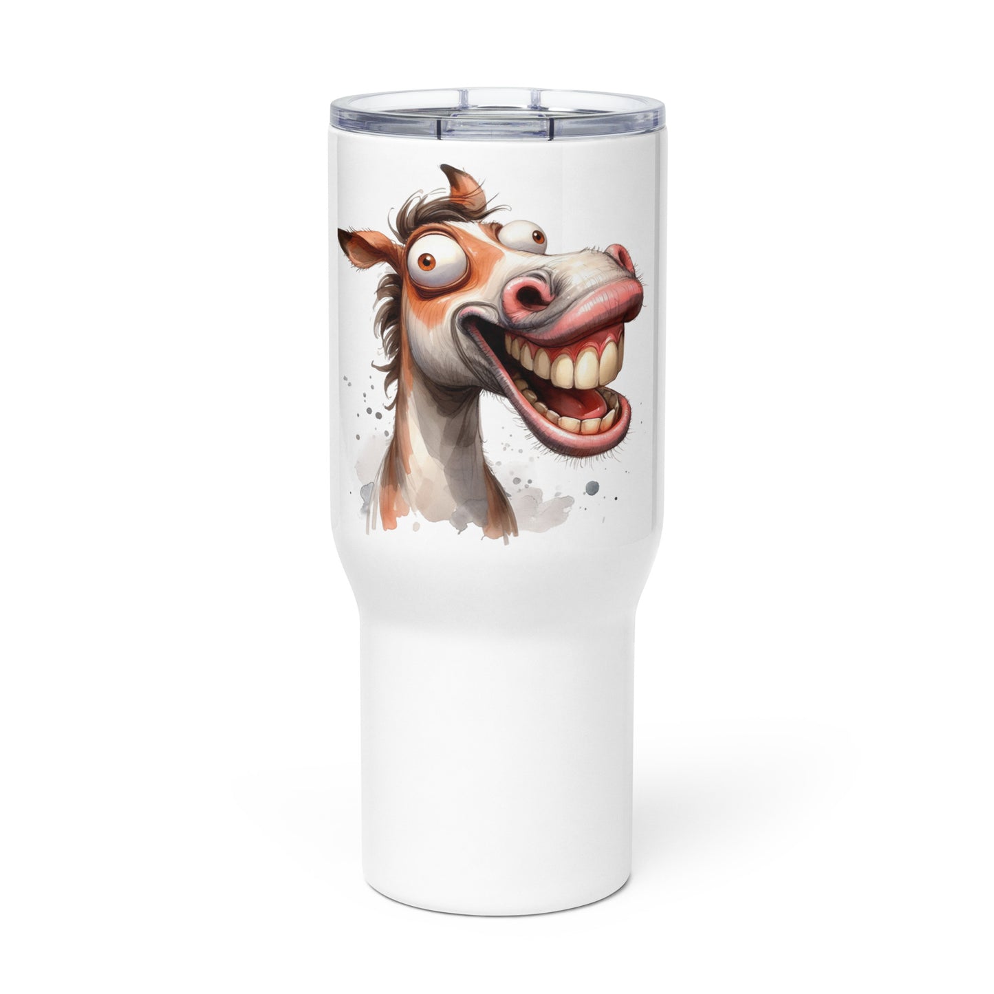 Travel mug with a handle- Crazy Horse 6 - offthespeed