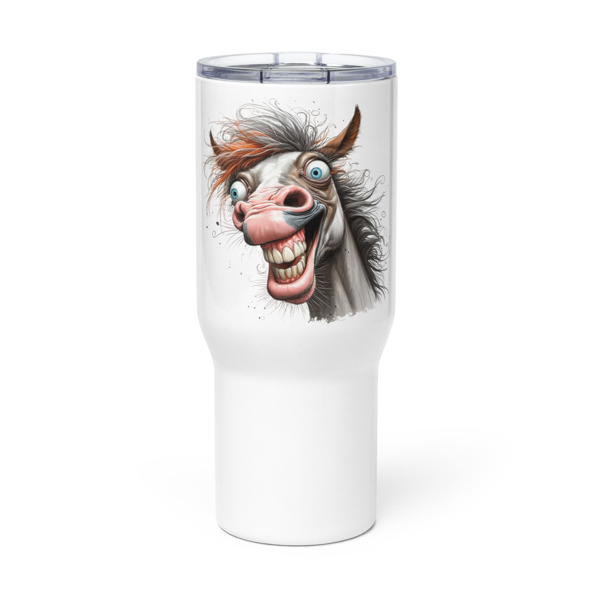 Travel mug with a handle- Crazy Horse 19 - offthespeed