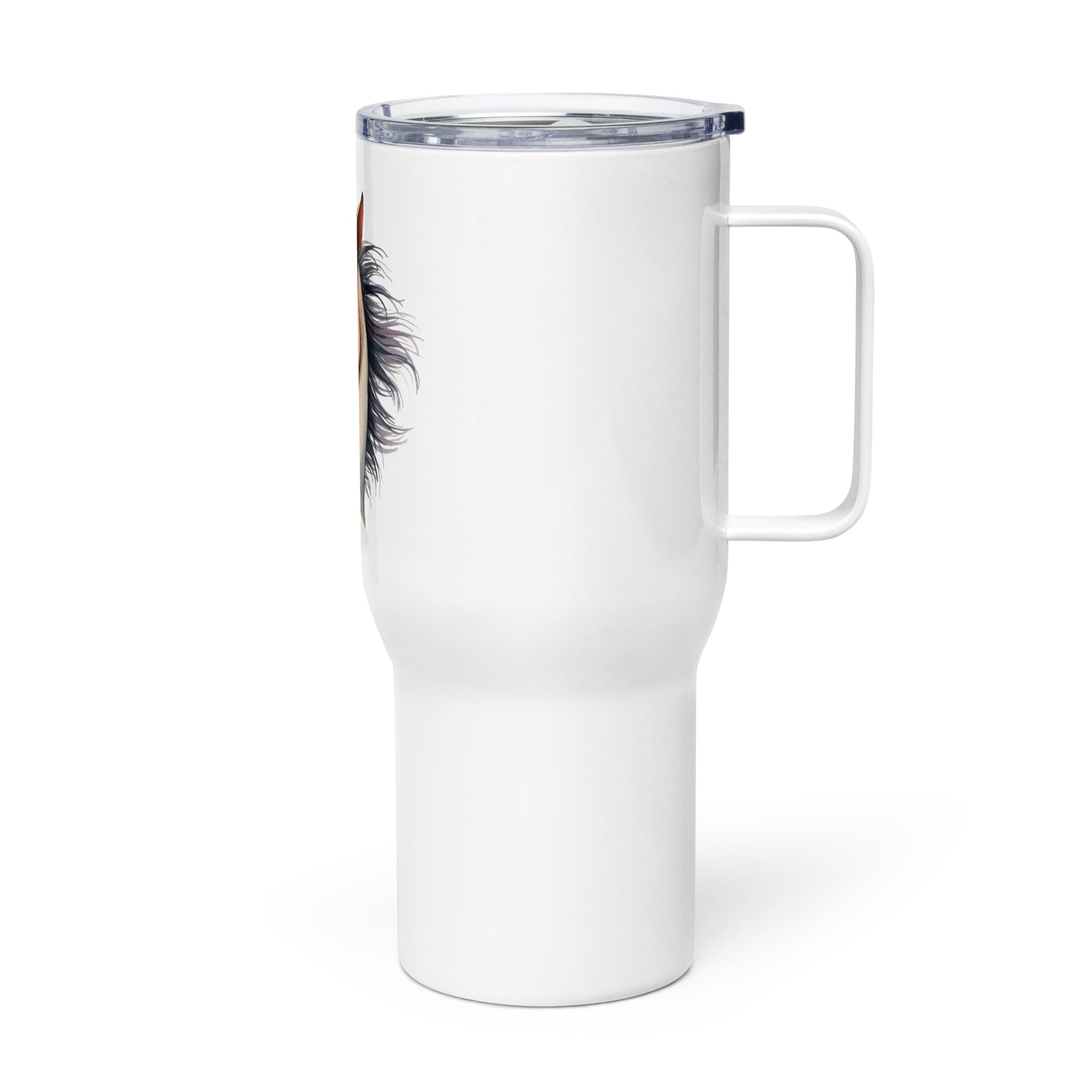 Travel mug with a handle- Crazy Horse 11 - offthespeed