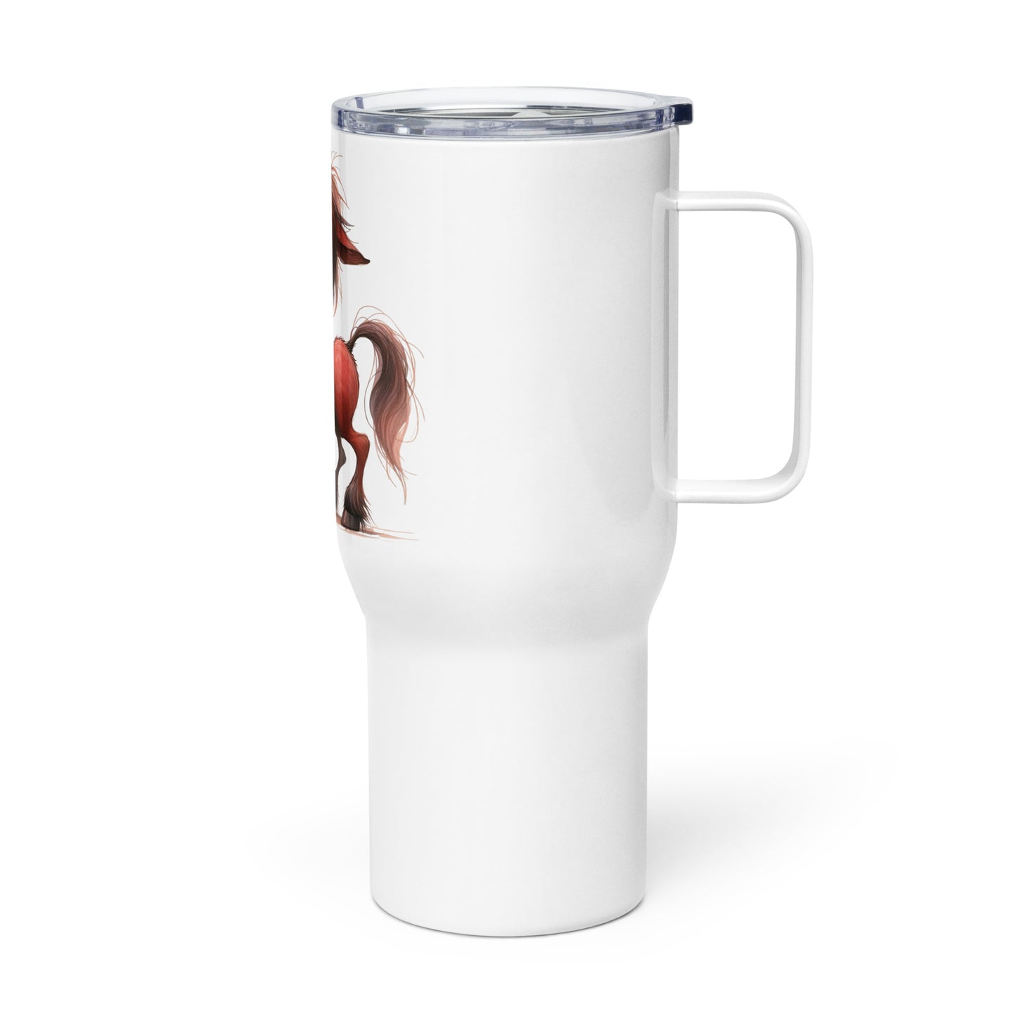Travel mug with a handle- Crazy Horse 32 - offthespeed