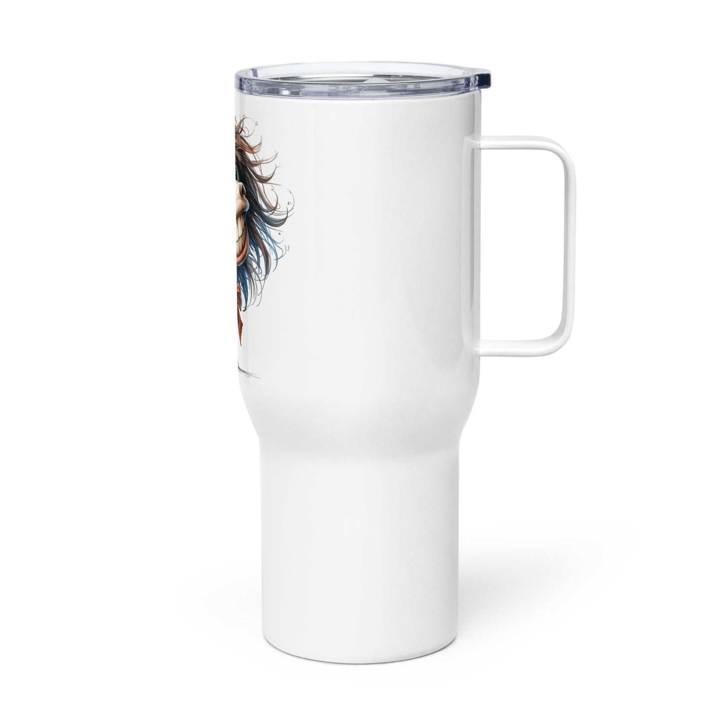 Travel mug with a handle- Crazy Horse 52 - offthespeed