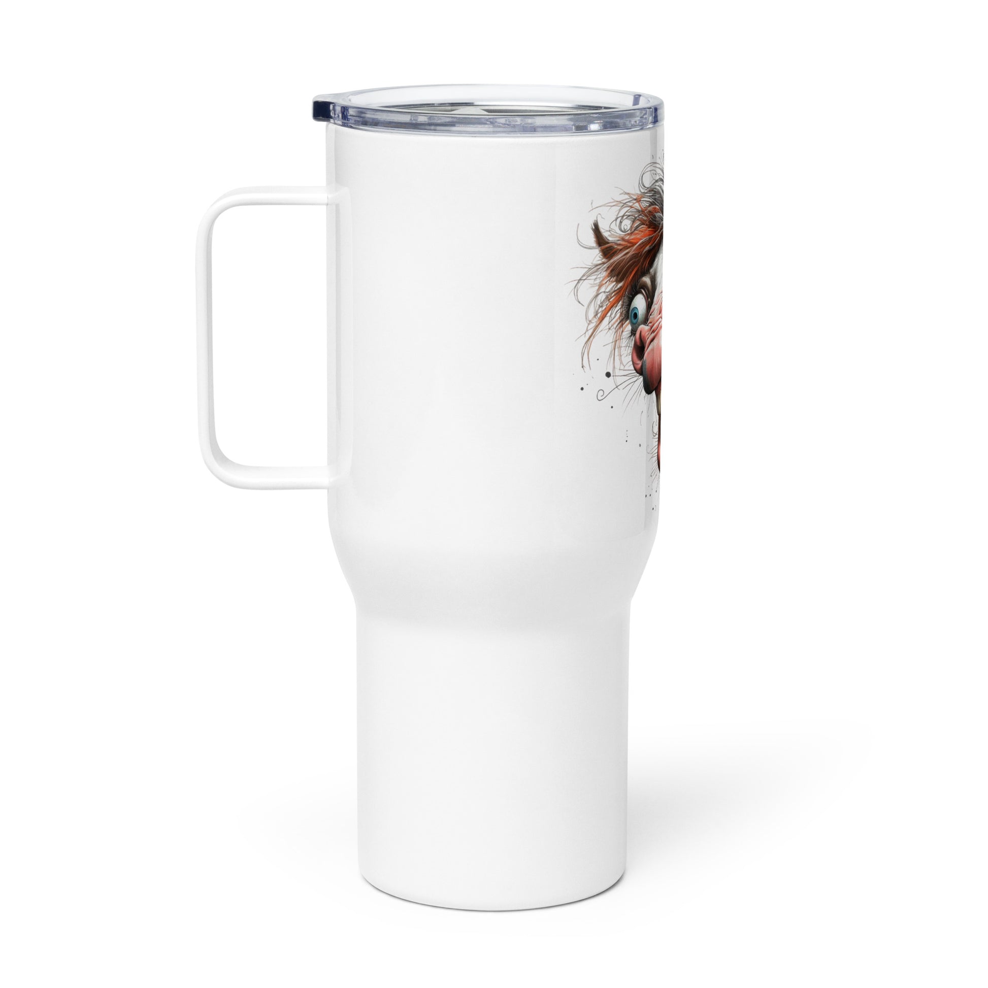 Travel mug with a handle- Crazy Horse 19 - offthespeed