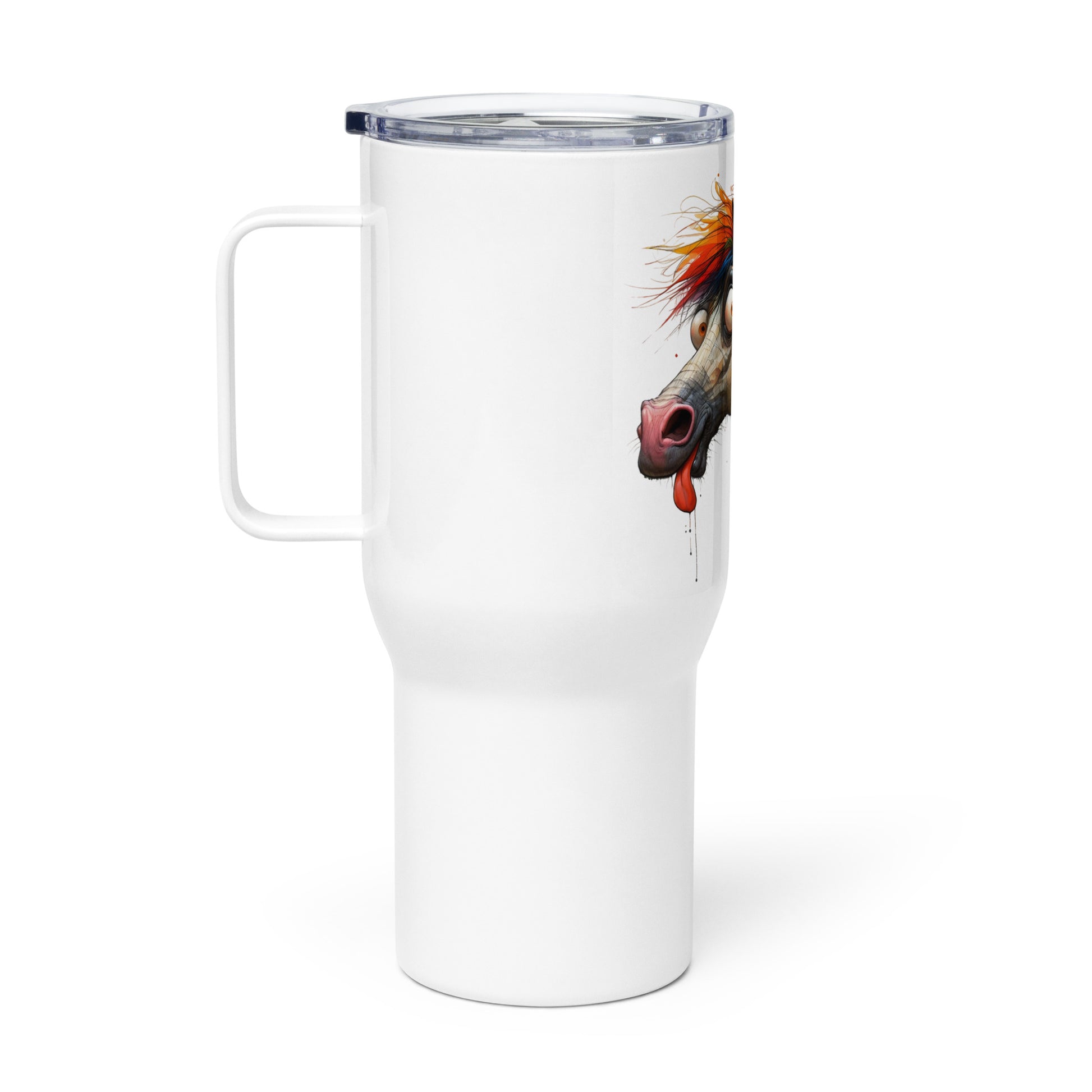 Travel mug with a handle- Crazy Horse 27 - offthespeed