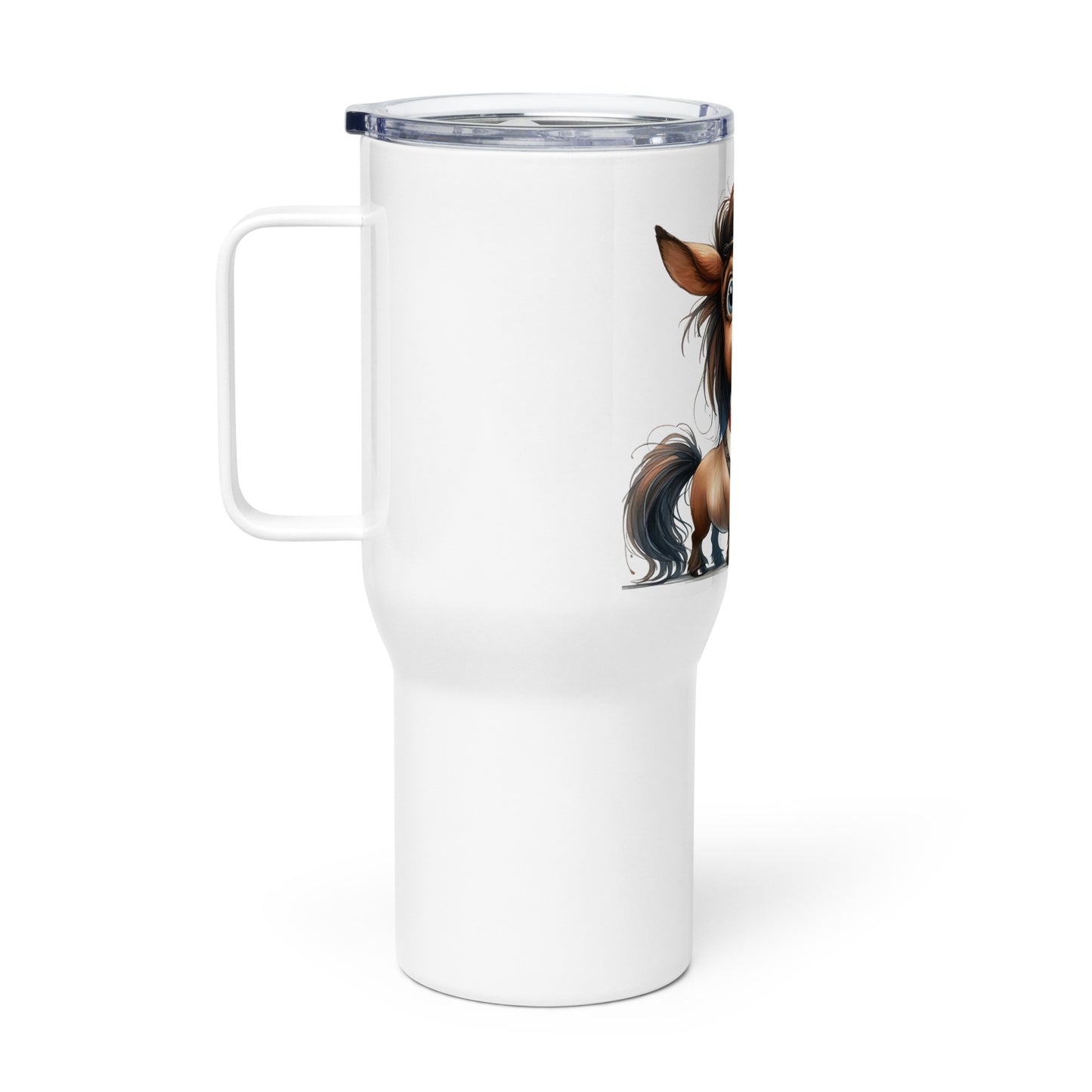 Travel mug with a handle- Crazy Horse 52 - offthespeed