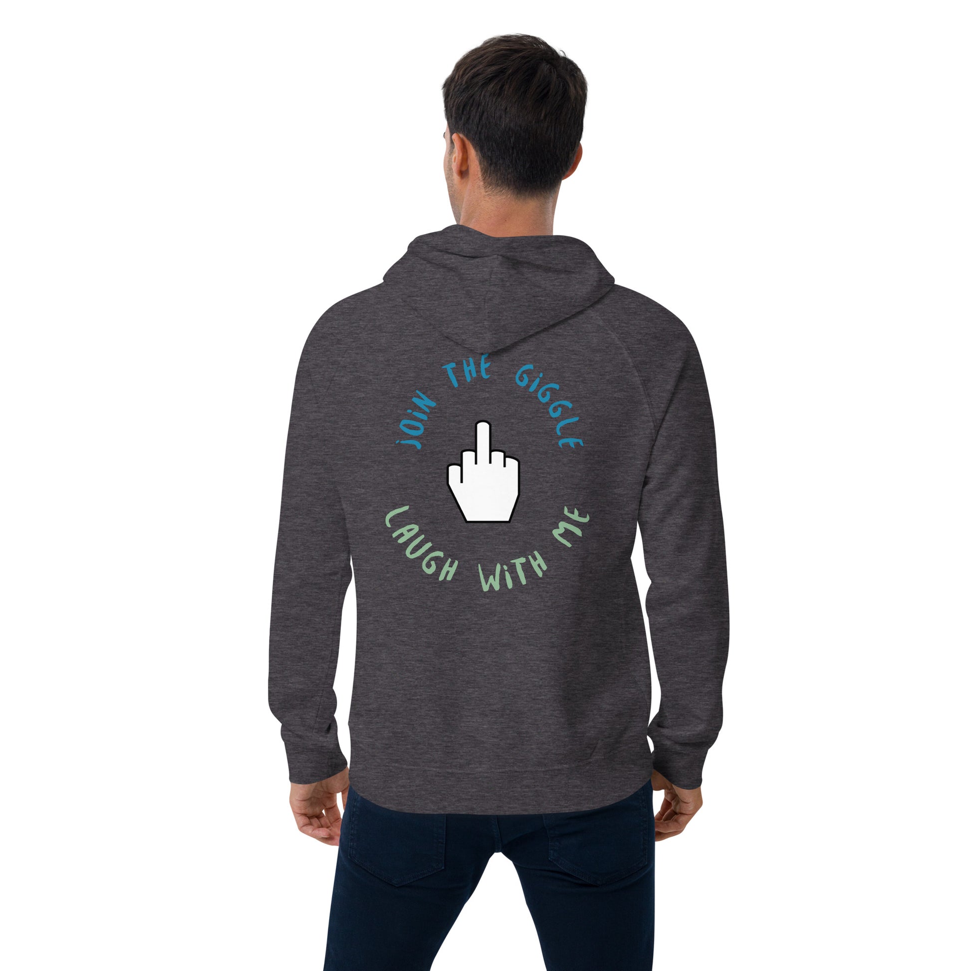 Unisex eco raglan hoodie- OTS Join The Giggle Laugh With Me - offthespeed